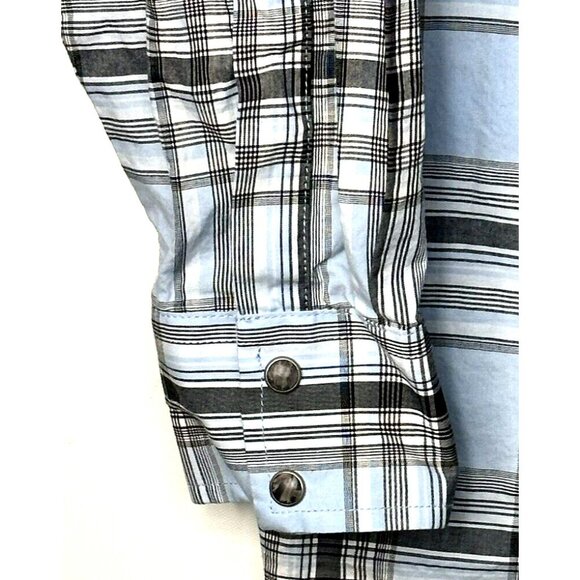 Wrangler Mens Shirt Western Cowboy Pearl Snap Embroidered Spell Out Button Up M - Picture 4 of 13